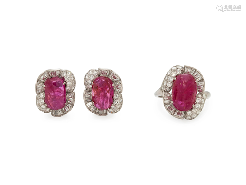 RUBY AND DIAMOND SET