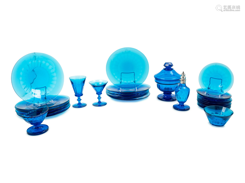 A Set of Regency Cobalt Glassware