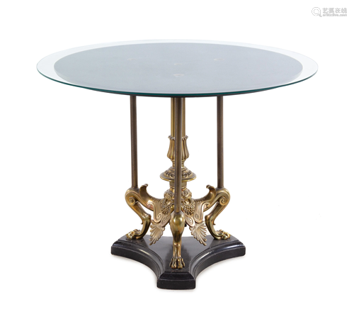 A Neoclassical Bronze Center Table