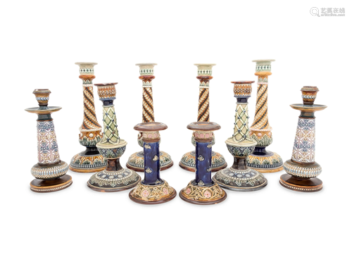 Five Pairs of Doulton Lambeth and Royal Doulton