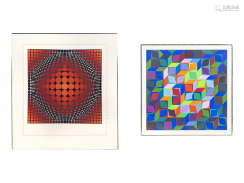 Victor Vasarely (Hungarian, 1906-1997) Two …