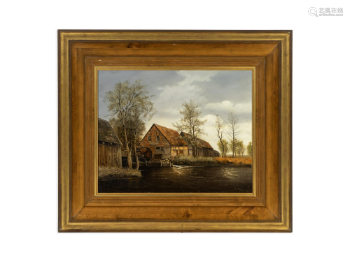 Albert Muller (Belgian, b. 1921) Farmhouse and