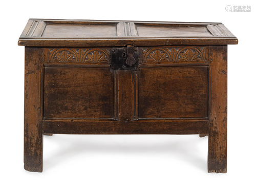 A Charles II Carved Oak Blanket Chest