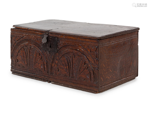 A Charles II Carved Oak Bible Box