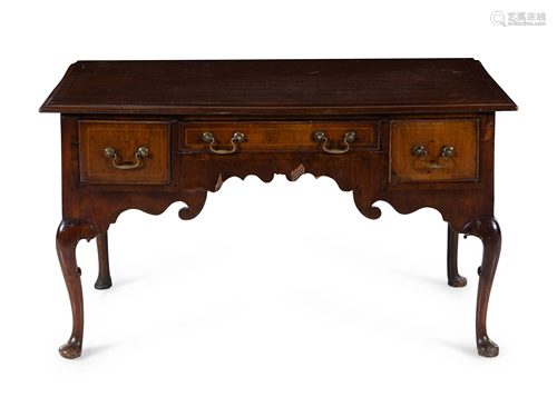 A Queen Anne Style Mahogany Desk