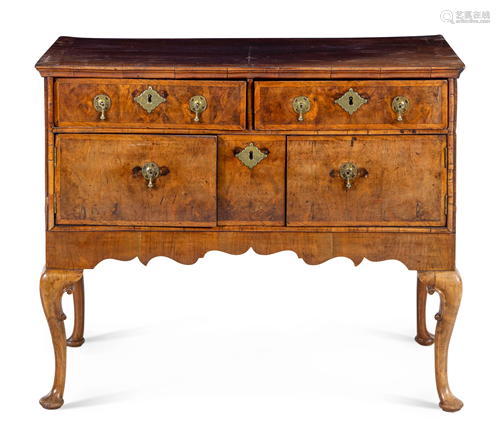 A George I Burl Walnut Chest on Stand