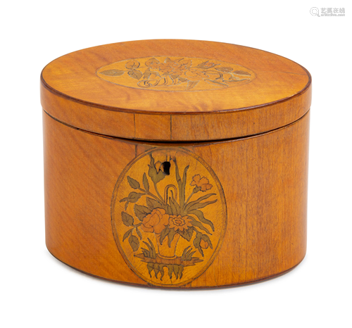 A Regency Marquetry Tea Caddy