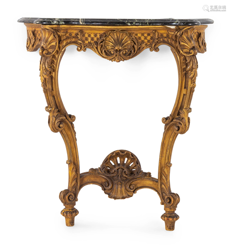 A Louis XV Style Giltwood Console Table