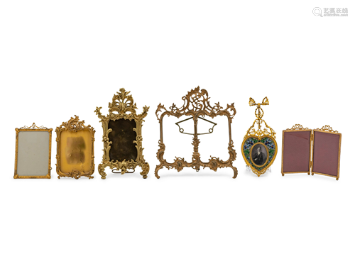 Six Brass and Gilt Metal Frames