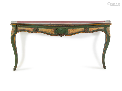 A Louis XV Style Painted Console Table