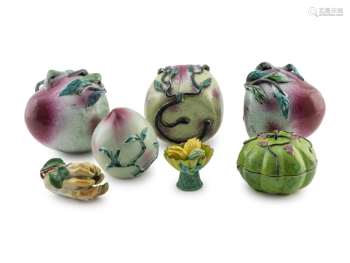A Group of Four Chinese Ceramic Plums Tallest,…
