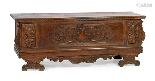 An Italian Carved Walnut Cassone