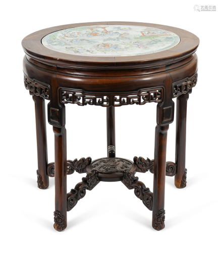 A Chinese Carved Rosewood Center Table with F…