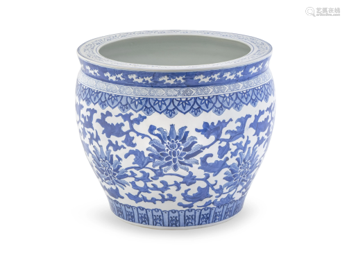 A Chinese Blue and White Porcelain Jardiniere