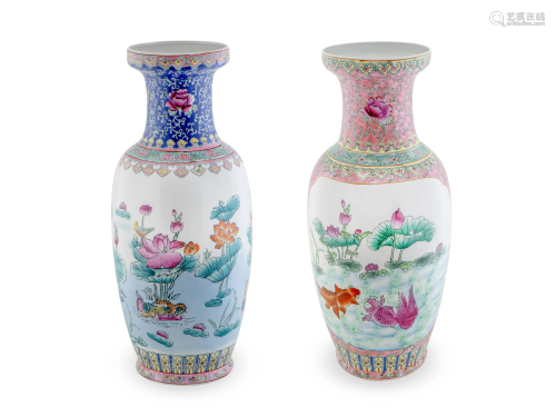 A Large Chinese Enameled Porcelain Vase Heig…