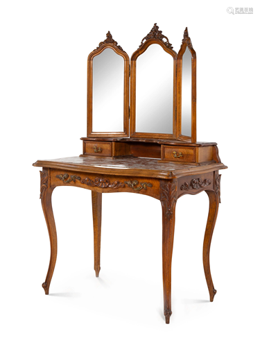 A Louis XV Style Walnut Dressing Table