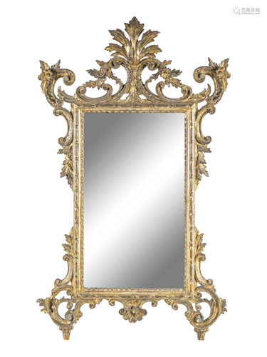 An Italian Rococo Giltwood Mirror Height 46 x …