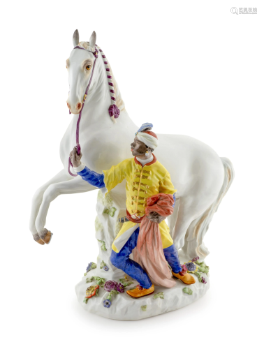 A Meissen Porcelain Figural Group Height 16 1/2 i…