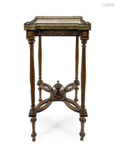 A Louis XVI Style Gilt Bronze Mounted Table Height …