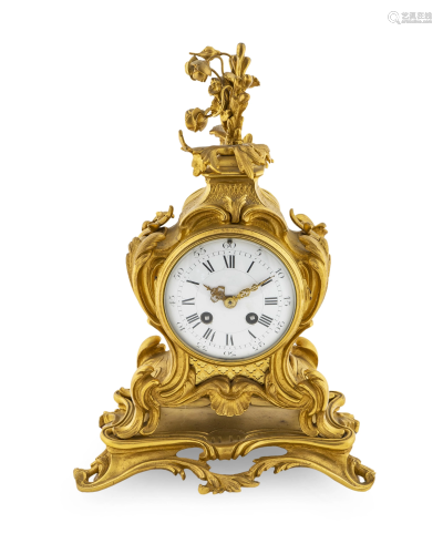 A Louis XV Style Gilt Bronze Shelf Clock Height 14 …