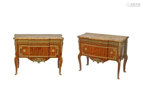 A Pair of Transitional Style Gilt Bronze Mounted