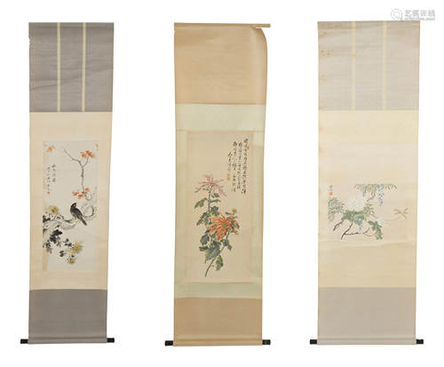 A Group of Three Chinese Scrolls