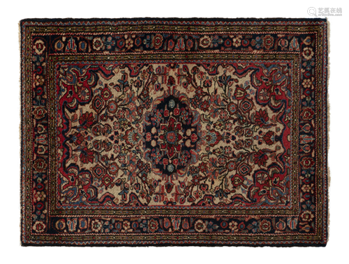 A Persian Wool Rug 4 feet 9 inches x 3 feet 6 1/2