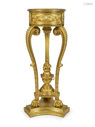 A Neoclassical Style Giltwood Jardiniere Stand Hei…