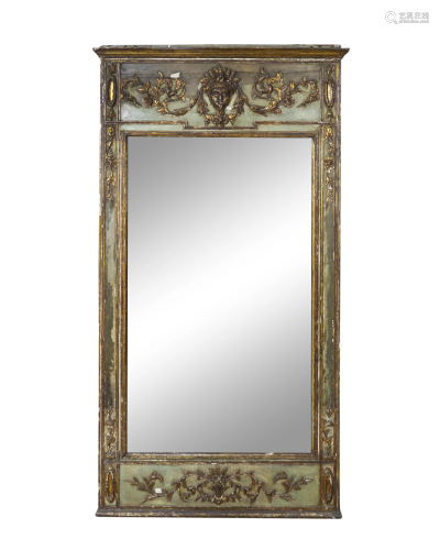 An Italian Neoclassical Painted Mirror Height 78 x