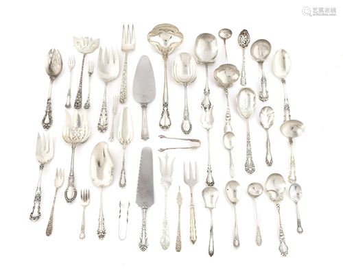 A Miscellaneous Group of Silver Serving Items Length …