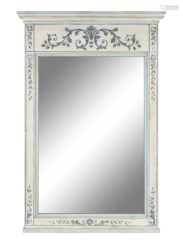 A Provincial Style Painted Pier Mirror Height 52 x