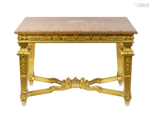 A Louis XIV Style Giltwood Center Table Height …