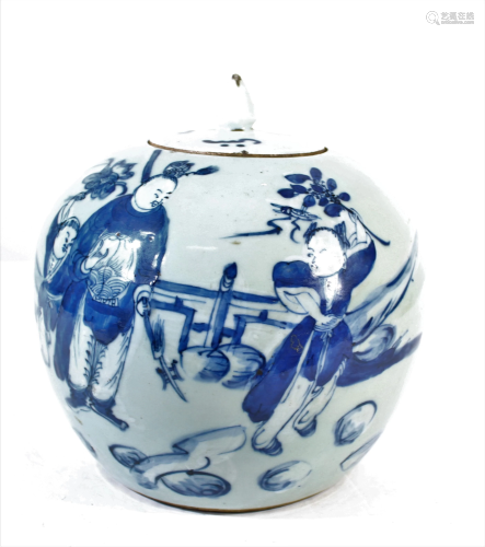 Chinese Blue & white Porcelain Ginger Jar