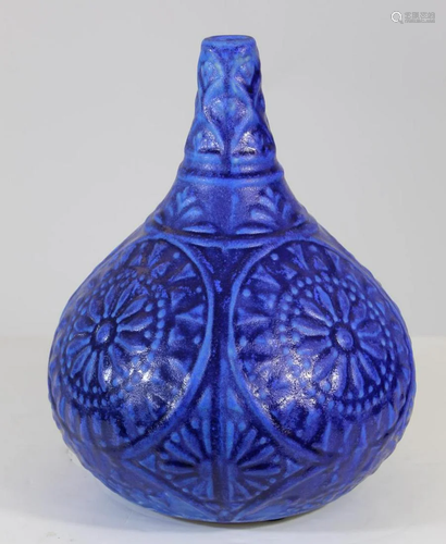 Blue Glazed Globular Vase