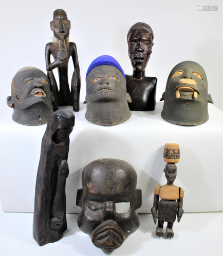 Collection of (8) Makonde Helmet Masks and F…