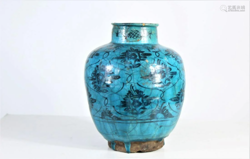 Early Persian Globular Crackleware Vase