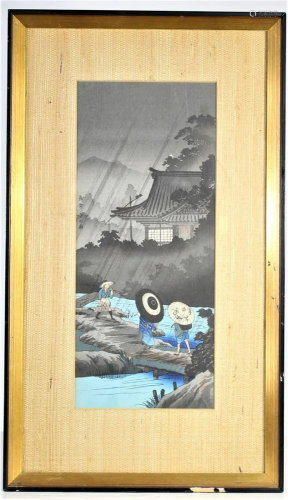 Chinese Hand Colored Woodblock