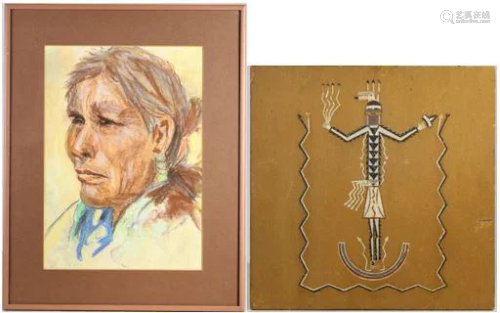 Navajo Sand Painting and Navajo Portrait
