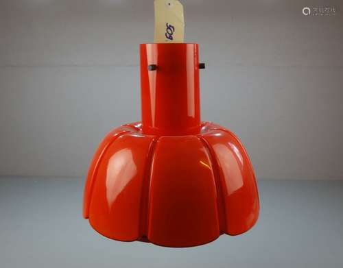 DECKENLAMPE / PENDELLEUCHTE, 1960er / 1970er Jahre, wohl Glashütte Limburg / Lahn, einflammig