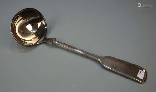 BESTECK: SUPPENKELLE / VORLEGER / SUPPENSCHÖPFER / plated soup ladle, 20. Jh., versilbertes Metall /