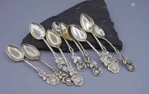 MOKKA-LÖFFEL / KLEINE LÖFFEL / ten moccha spoons, 20. Jh., 800 und 835er Silber, unterschiedliche