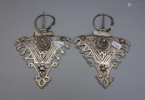 BERBER-SCHMUCK: Fibelpaar / oriental jewellery, Silber (Gesamtgewicht 162,5 g), aus der Region Ida