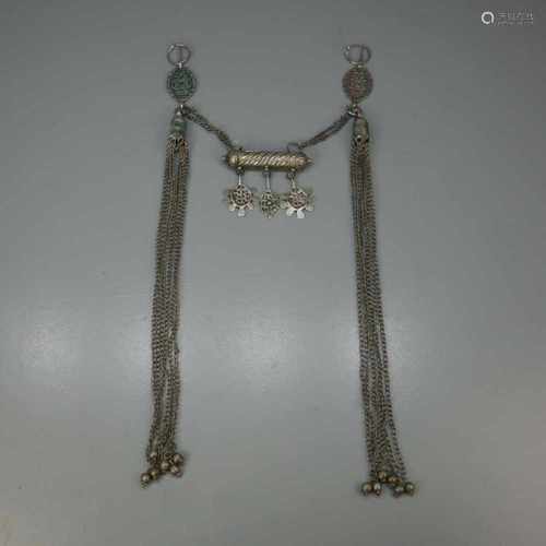 BERBER-SCHMUCK: Fibelkette / oriental jewellery, Silber und Koralle (Gewicht: 373 g), aus der Region