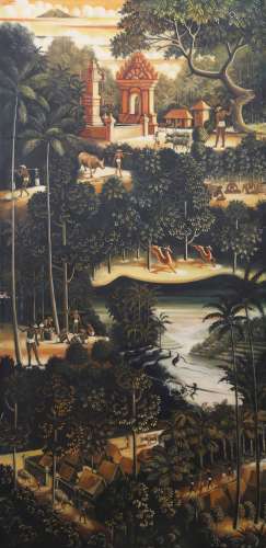 沃尔特·史毕斯 板面油画《峇厘风光》