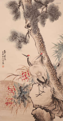 Wang Zhen - Crane Painting