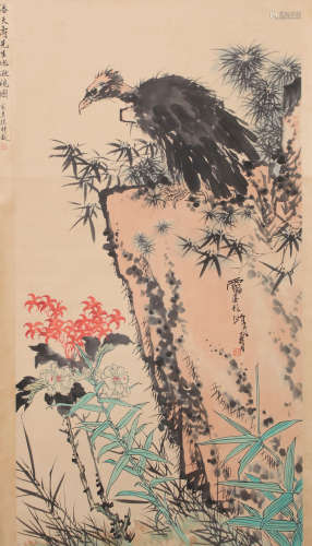 Pan Tianshou - Hawk Painting