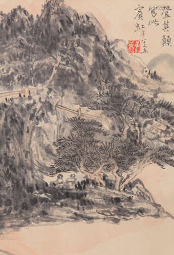 Huang Binhong - Shan Shui Mountain Scenery Painting