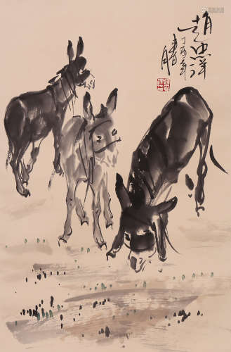 Zhao Zhongxiang - Donkey Painting