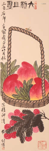 Qi Baishi - Longevity Peach Painting