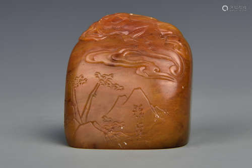 AN INCISED TIANHUANG SEAL STAMP QING DYNASTY